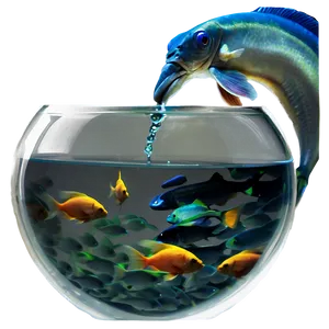 Fishbowl With Feeding Fish PNG 18