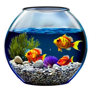 Fishbowl With Pebbles Png 95 PNG image