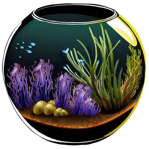 Fishbowl With Sea Plants PNG 06212024 PNG