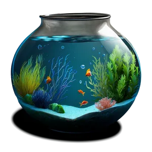 Fishbowl With Sea Plants PNG Cqg PNG