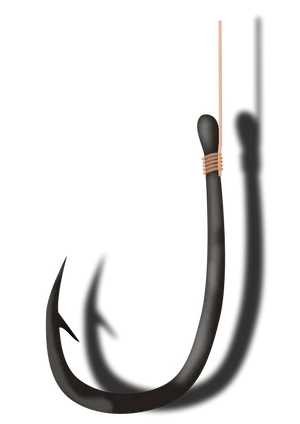 Fishing Hook Isolatedon Black