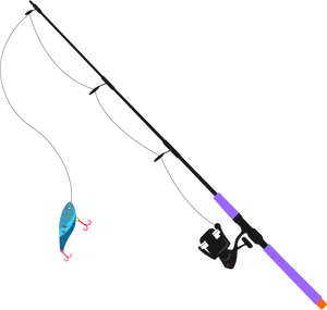 Fishing Rodand Lure Graphic PNG image