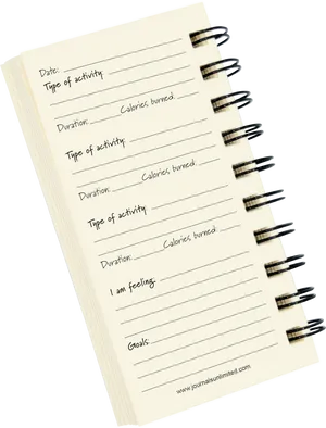 Fitness Activity Tracker Notebook PNG image