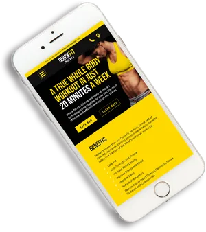 Fitness App Advertisement Smartphone PNG image