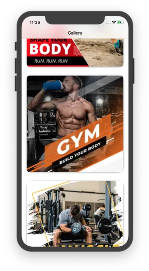 Fitness App Interfacei Phone Mockup PNG image