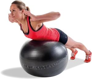 Fitness Ball Core Workout PNG image