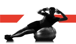 Fitness Ball Workout Silhouette PNG