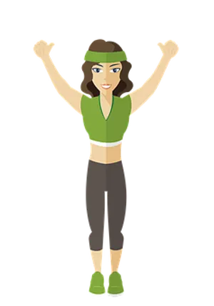 Fitness Enthusiast Cartoon Woman
