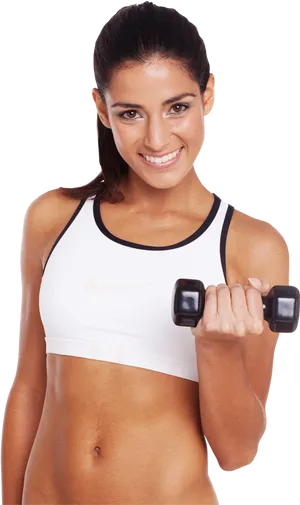 Fitness Enthusiast Dumbbell Workout PNG image