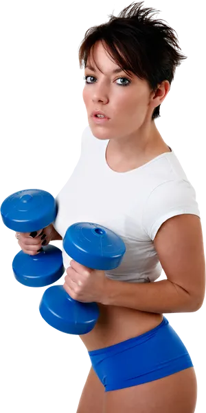 Fitness Enthusiastwith Dumbbells PNG image