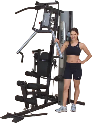 Fitness Enthusiastwith Multi Gym Equipment