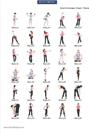 Fitness Exercise Vector Illustrations Collection