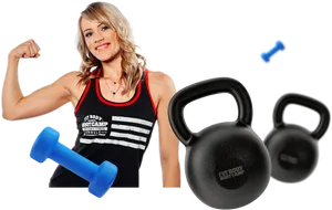 Fitness Instructor Flexing Muscles PNG image