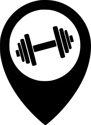 Fitness Location Dumbbell Icon