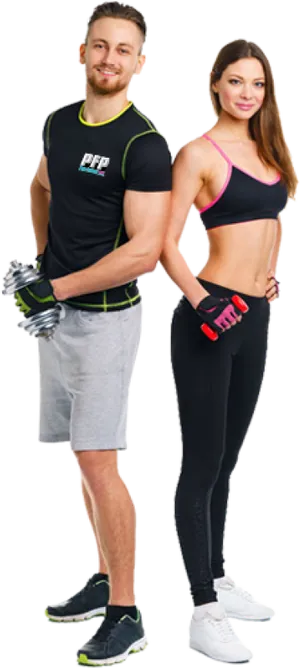 Fitness Partners Posingfor Gym Promotion