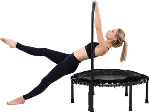 Fitness Trampoline Workout Pose PNG