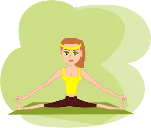 Fitness Yoga Straddle Stretch Illustration