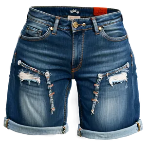 Fitted Denim Jorts Png 06132024 PNG image