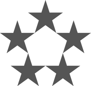 Five Black Stars Graphic PNG image