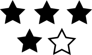 Five Black Stars Graphic PNG