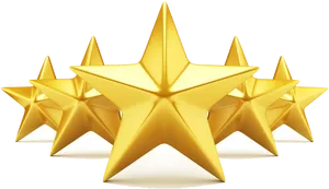 Five Gold Stars Rating PNG image