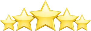 Five Gold Stars Rating PNG image