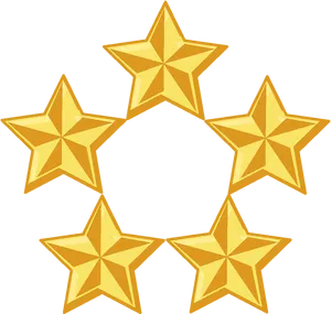 Five Golden Stars Circle PNG image