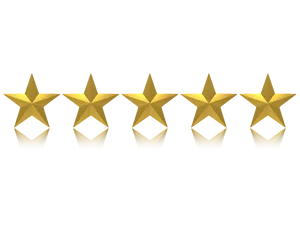 Five Golden Stars Rating PNG image