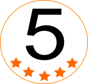 Five Orange Stars Circle Graphic PNG image