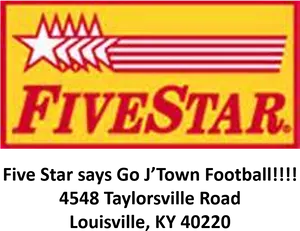 Five Star Go J Town Football Support Sign PNG image