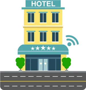 Five Star Hotel Facade Illustration PNG