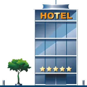Five Star Hotel Facade Illustration PNG