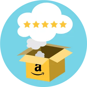 Five Star Rating Amazon Box PNG image