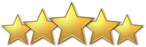 Five Star Rating Golden Graphic PNG image