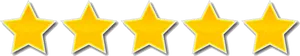 Five Star Rating Golden Illustration PNG image