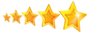 Five Star Rating Golden Stars PNG image