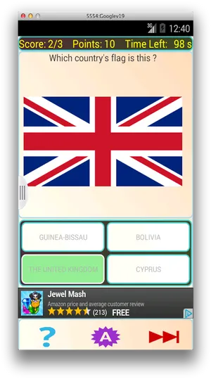 Flag Quiz Game Screenshot U K Flag PNG image