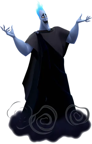 Flamboyant Blue Flame Character PNG image