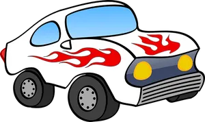 Flame Decorated Cartoon Car