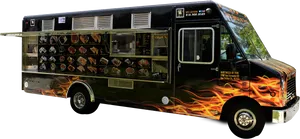 Flame Decorated Food Truck PNG