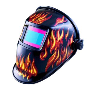 Flame Design Welding Helmet PNG 06292024 PNG