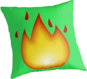 Flame Emoji Cushion Design PNG image