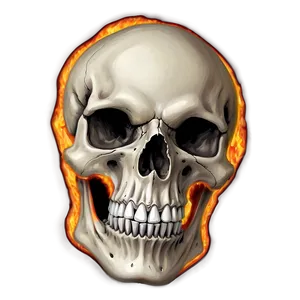 Flame-engulfed Skull Design PNG 06252024 PNG