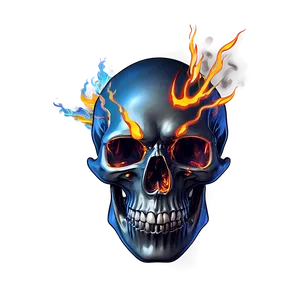 Flame-engulfed Skull Design Png 06252024 PNG image