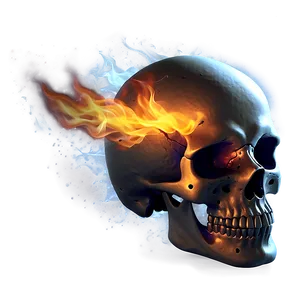 Flame-engulfed Skull Design Png 06252024 PNG image