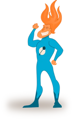 Flame Haired Superhero Illustration
