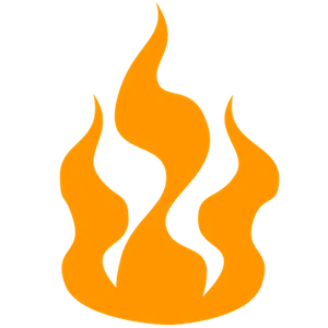 Flame Icon Simple Black Background