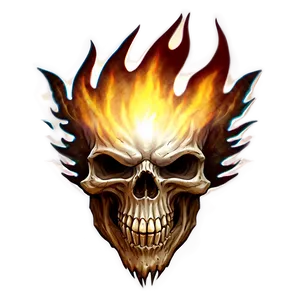 Flame Skull PNG 05042024