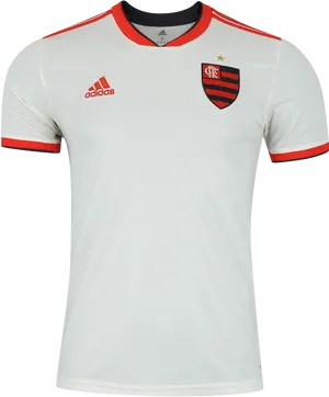 Flamengo Adidas White Jersey PNG image