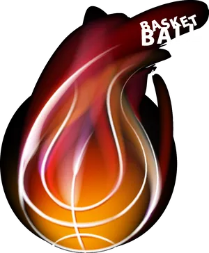 Flaming Basketball Logo PNG image